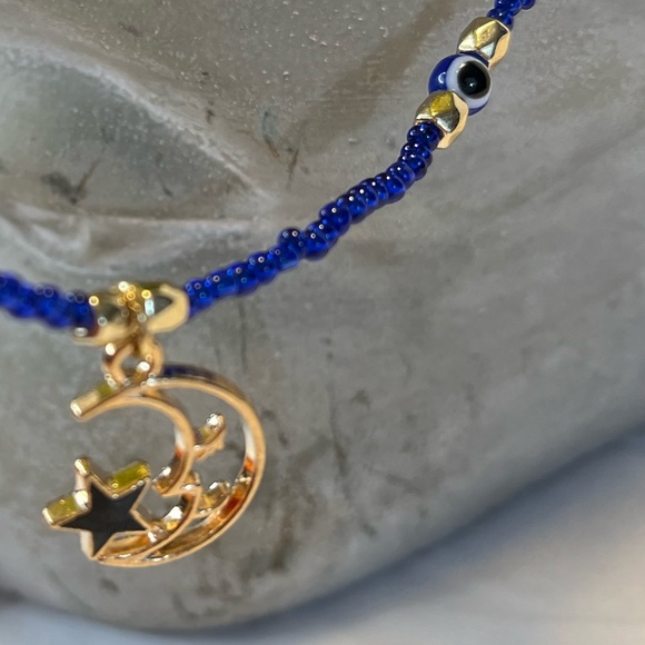 Handmade face mask holder, string bead, evil eyes, moon star & sun & moon - Picture 12 of 17